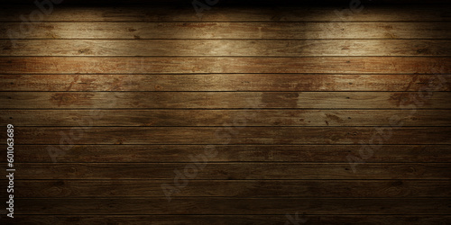 Horizontal old wooden planks and atmospheric light. Wood wall texture.