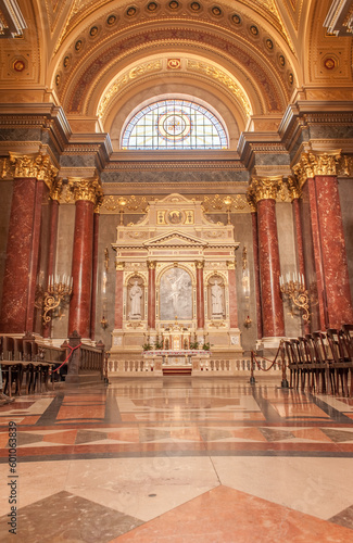 St. Stephen's Basilica in Budapest. Interior Details. Hungary