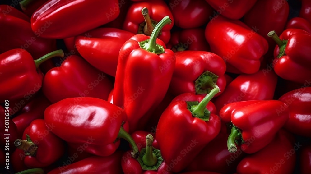Fresh red bell pepper background with ai generated Fresh red bell pepper background with ai generated