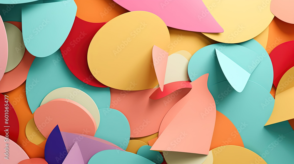 Abstract colorful paper cut. Generative AI. Abstract colorful paper cut. Generative AI.