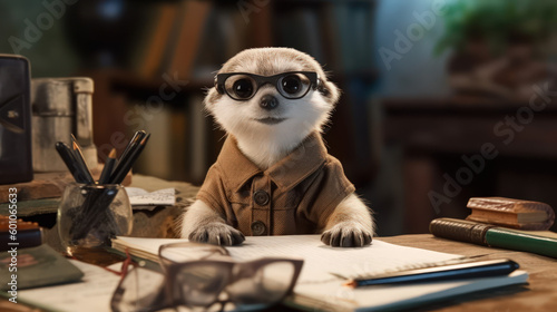 Black Footed Ferret Portrait AI