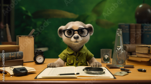 Black Footed Ferret Portrait AI