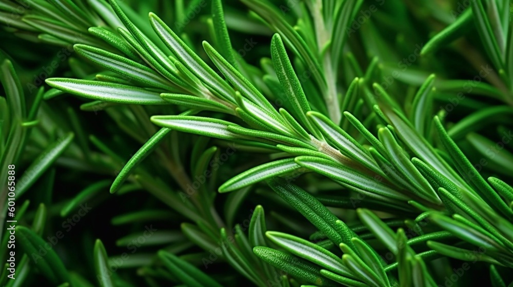 Background of green fresh rosemary herb bunches. AI generated Background of green fresh rosemary herb bunches. AI generated