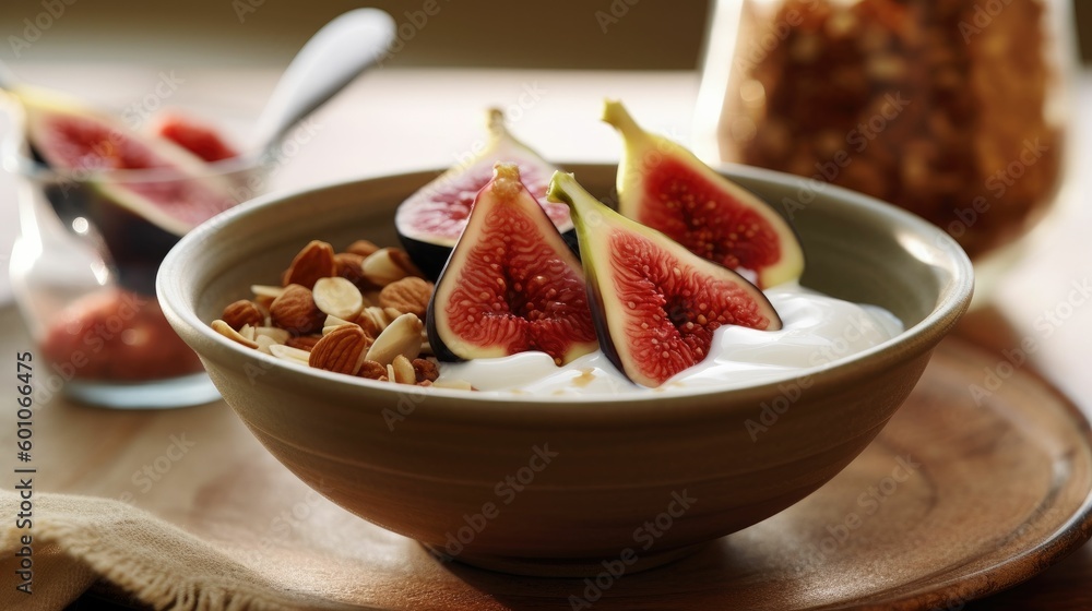Granola Bowl with Milk and Figs Granola Bowl with Milk and Figs