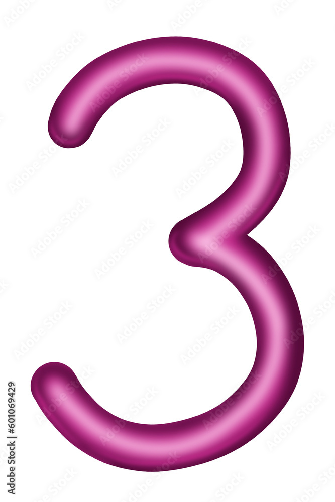Number 3D metallic Number 3D metallic