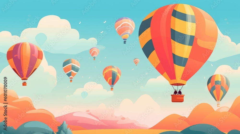Fototapeta premium Hot air balloon festival banner