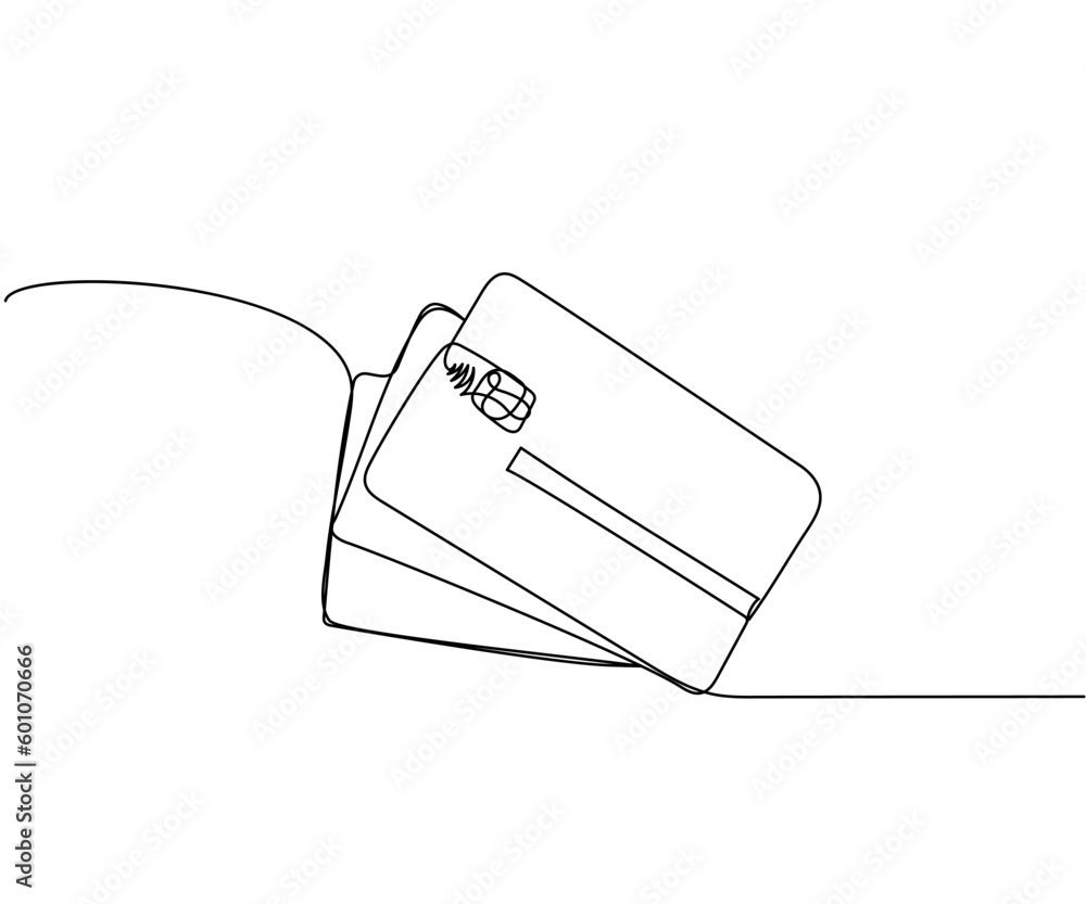 Bank card with a chip, credit card one line art. Continuous line drawing of bank, money, finance, financial, payment, data, savings, economic, wealth, credit Bank card with a chip, credit card one line art. Continuous line drawing of bank, money, finance, financial, payment, data, savings, economic, wealth, credit