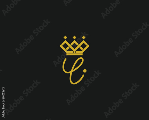 Initial letter E with Crown Logo Design Template
