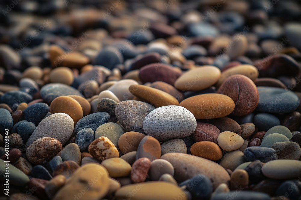 Scenic colorful pebbles generative AI Scenic colorful pebbles generative AI