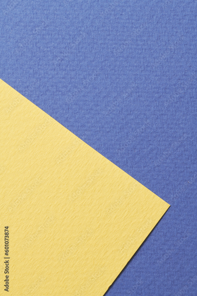Rough kraft paper background, paper texture blue yellow colors. Mockup with copy space for text Rough kraft paper background, paper texture blue yellow colors. Mockup with copy space for text