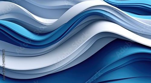 abstract paper cut wavy liquid background layout design. Generative AI