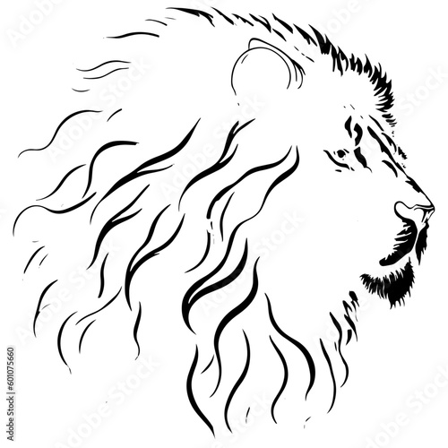 lion head silhouette vector illustration fir t-shirt design  web design.