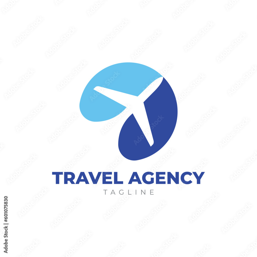 Travel agency logo. Airplane logo. Transport, logistics delivery business logo