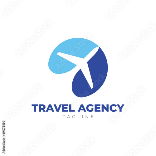 Travel agency logo. Airplane logo. Transport, logistics delivery business logo