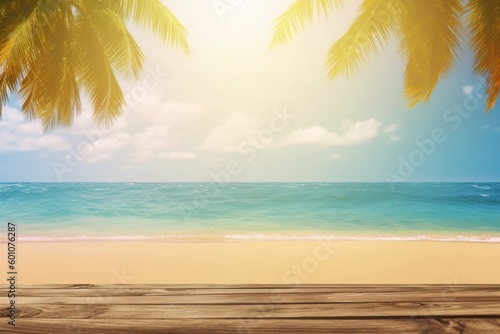 seascape with wooden background -Ai