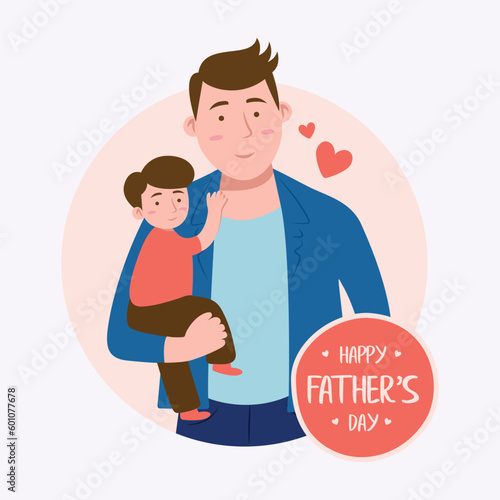 Happy Father`s Day Flat Illustration