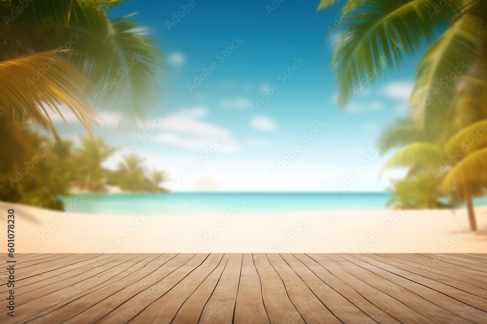 seascape with wooden background -Ai seascape with wooden background -Ai