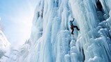 Frozen mountain climber