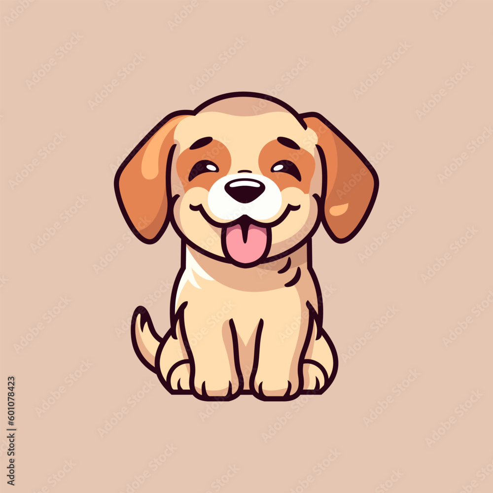 Cute Dog Sitting Cartoon Vector Icon Illustration. Animal Nature Icon