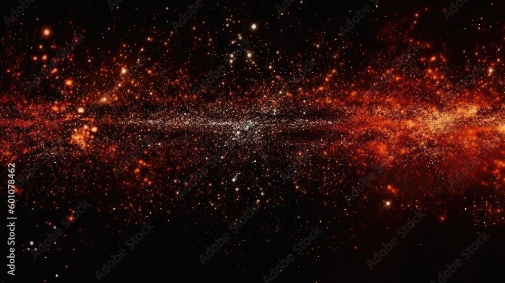 Black dark orange red brown shiny glitter abstract background with space. Twinkling glow stars effect. Fantastic, fantasy. Generative AI. Black dark orange red brown shiny glitter abstract background with space. Twinkling glow stars effect. Fantastic, fantasy. Generative AI.