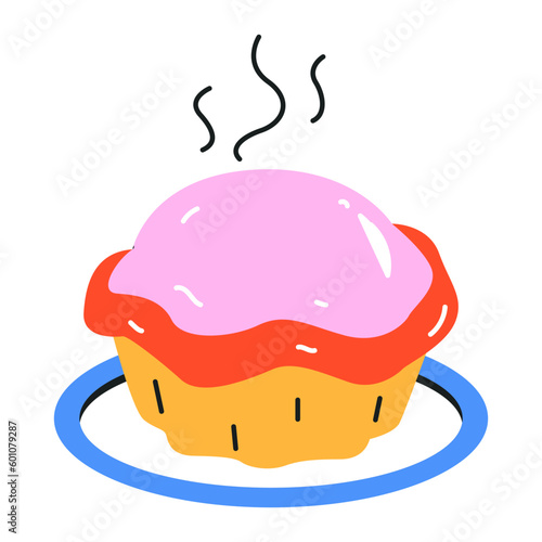 Download flat icon of hot pie 