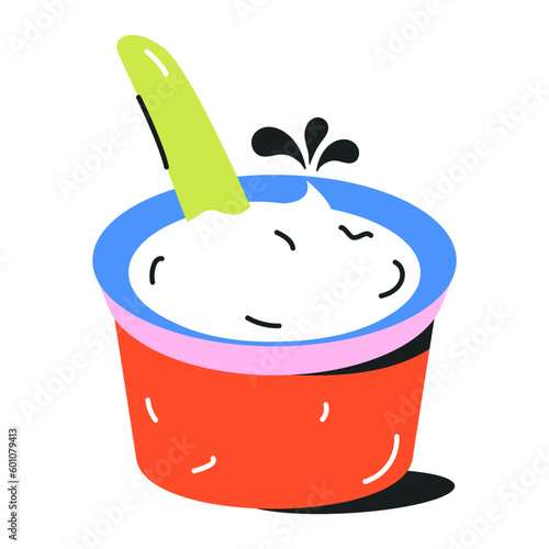 Milk can icon designed in colourful flat style 