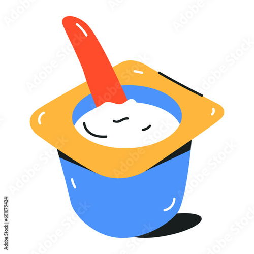 Milk can icon designed in colourful flat style 