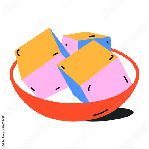Eye catchy flat icon of sundae