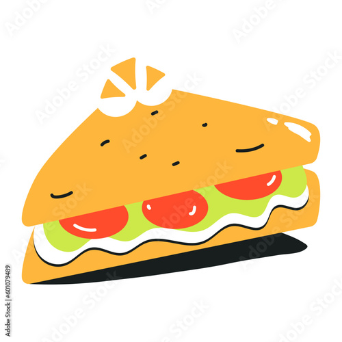 A flat icon of hot dog 