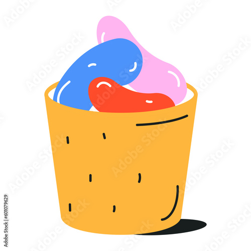 Flat icon of pectin jellies 