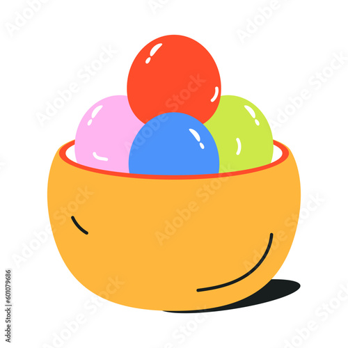 Attractive flat icon of sweet balls 
