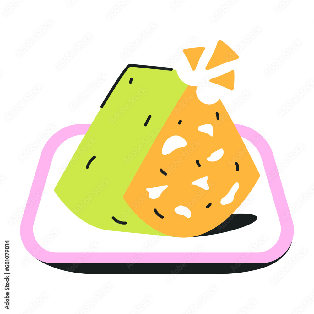 Attractive flat icon of sponge cake Attractive flat icon of sponge cake