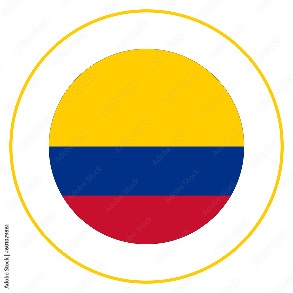 Flag of Colombia in round circle Flag of Colombia in round circle