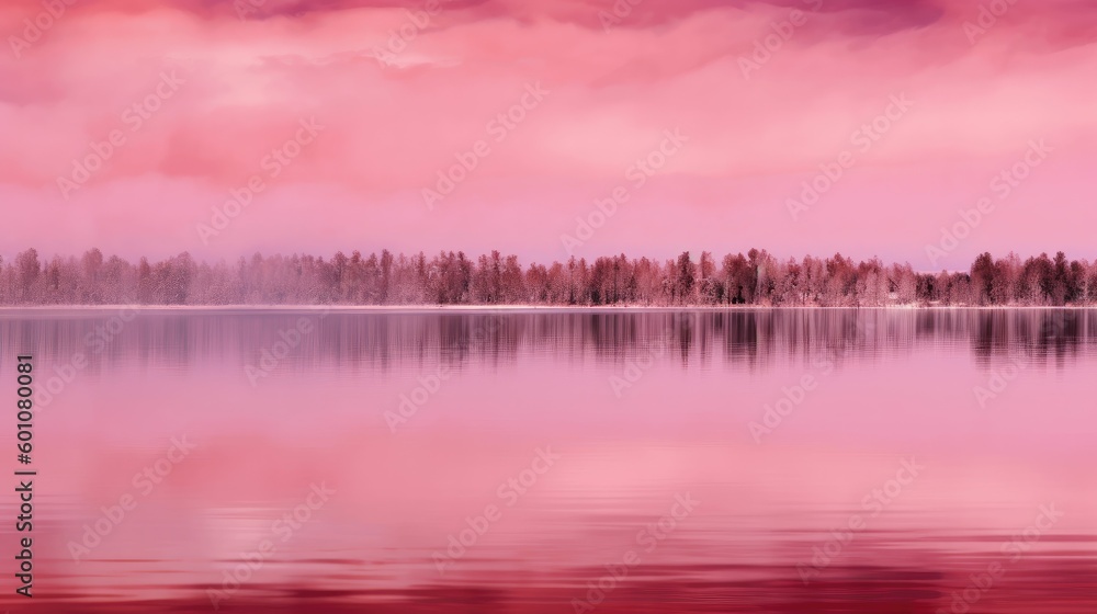 Fototapeta premium Abstract pink lake