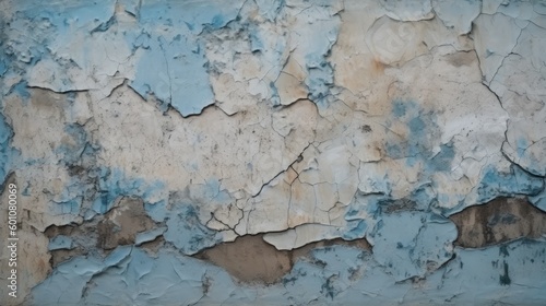 Gray blue brown beige abstract grunge background. Cracked concrete floor. Dusty blue color. Generative AI.