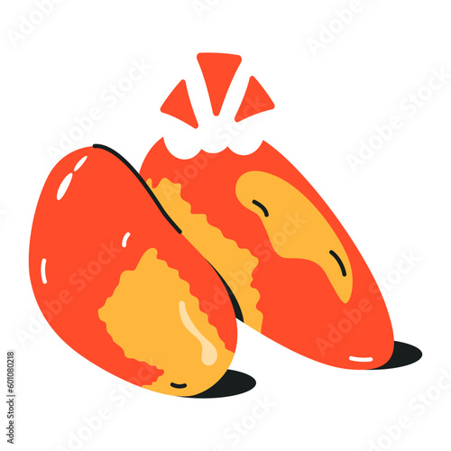 Modern flat icon of chinese pastries