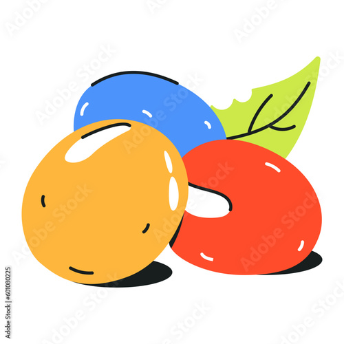 Modern flat icon of chinese pastries