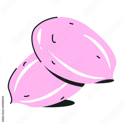 Modern flat icon of chinese pastries