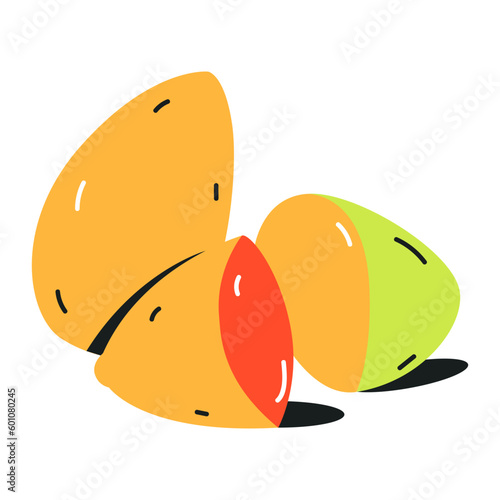 Modern flat icon of chinese pastries