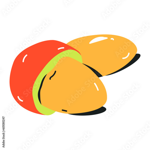 Modern flat icon of chinese pastries