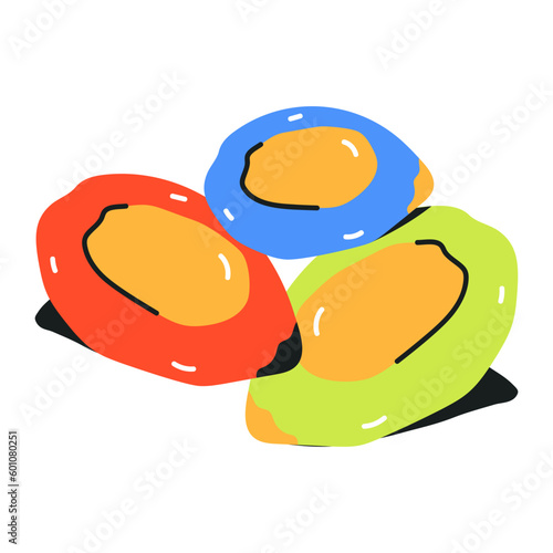 Modern flat icon of chinese pastries