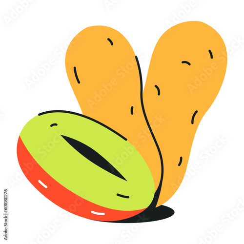 Modern flat icon of chinese pastries