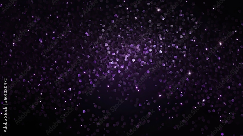 Black dark deep purple abstract shiny background for design. Color gradient. Glitter, sparkle, shimmer.Like outer space, the universe, the night sky with stars. Generative AI. Black dark deep purple abstract shiny background for design. Color gradient. Glitter, sparkle, shimmer.Like outer space, the universe, the night sky with stars. Generative AI.