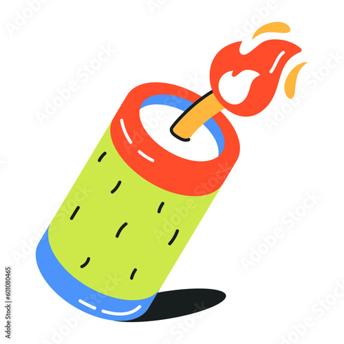 An editable flat icon of number candle 