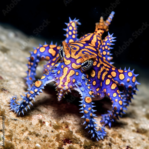 A blue-ringed octopus was depicted in a png file - generative ai.