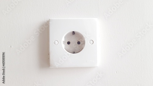 Socket electric or stop kontak isolated on white background