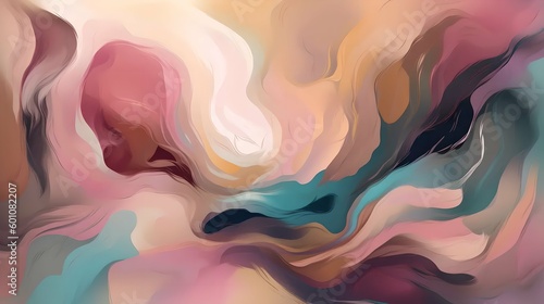 Abstract style background Procreate art, tenderness, pastel tones, beautiful, calm, generation ai