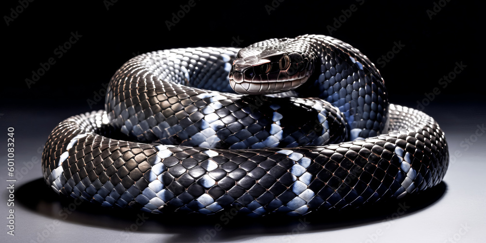 Fototapeta premium A black mamba snake image was generated using AI - generative ai.