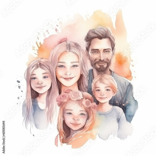 watercolor of a family portrait
