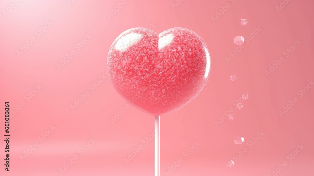Strawberry Flavored Lollipop with the Word Love Strawberry Flavored Lollipop with the Word Love